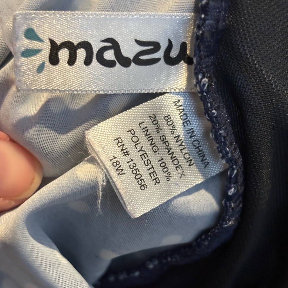 Mazu Navy Blue with White Polka Dots One Piece Swimsuit - Picture 2 of 4
